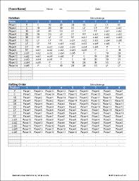 free baseball roster and lineup template teplates for