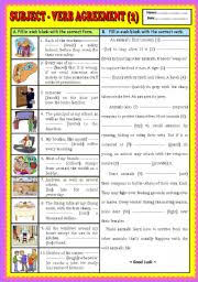 Subject and verb agreement exercise. English Exercises Subject Verb Agreement