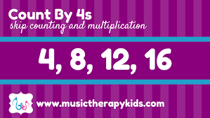Skip Counting Series Count By 4s Music Therapy Kids