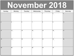 Print Blank November 2018 Calendar Calendar Printables Calendar Template Free Calendar Template