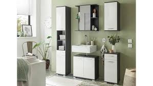 Wir haben badmöbel sets zu fantastisch günstigen preisen für sie zusammen gestellt! Badezimmer Set Orlando Weiss Hochglanz Pinie Grau 5 Teilig
