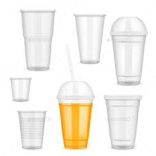Vector Realistic Transparent Disposable Plastic Plastic Cups Design Plastic Cup Disposable Food Containers