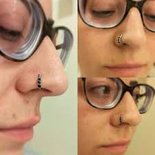 316L Surgical Steel Nose Hugger, Nose Ring, Nose Screw, L Bend, Straight  Stud Triple CZ Design. Choose Your Style & Color 20G. FREE Backing.