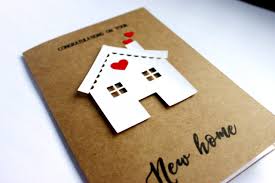 Many places will allow you to drop cards off at the front door. New Home Handmade Card Little Blue Fawn