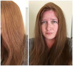 Stripping Dark Hair Dye Out Of Hair With Color Oops Before After And In Between Mom By The Beach Color Oops Dyed Hair Dark Hair Dye