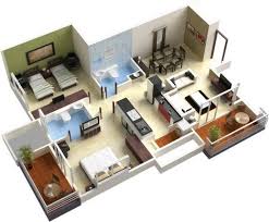 Fascinating 25 More 3 Bedroom 3d Floor Plans Simple Free House Plan Maker L 4 Bedroom Incre House Plans For Sale 4 Bedroom House Plans Bedroom House Plans
