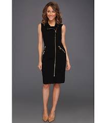 Calvin Klein Sleeveless Zipper Dress Dresses Dress Zipper Denim Dress