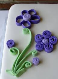 $54.99 be bold on your birthday. Purple Flowers On A Cake Quilling With Fondant