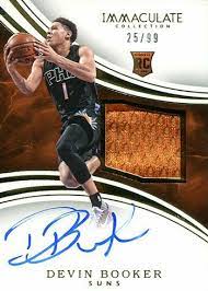 Booker played in 76 games as a rookie, averaging 13.8 points, 2.6 assists, half a steal, and 2.5 rebounds per. Devin Booker Rookie Card Rankings And What S The Most Valuable
