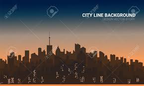 Download the above sky skyline city cityscape image and use it as your wallpaper, poster and banner design. Sunset City Silhouette Background Skyline Wallpaper With Skyscrapers Royalty Free Cliparts Vectors And Stock Illustration Image 122778063
