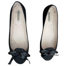 Leather Ballet Flats Giorgio Armani Black Size 37 It In Leather 15177314