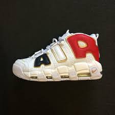 Nike Air More Uptempo Youth Big Boys Sneaker Qs Air Navy Blue Red Gold White 414962 108 Nike Air New Nike Air Sneaker Brands