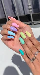 The sweet, soft pastel designs gives you spectacular. Pretty In Pastel Nail Colors Designs To Try This Season Pastel Nails Designs Simple Acrylic Nails Green Acrylic Nails