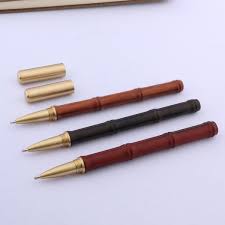 Latao Escrever Red White Gooden Wood Bamboo Festival Gift Rollerball Pen Wish