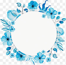 All content is available for personal use. Flower Watercolor Blue Wreath Title Box Blue Flower Frame Watercolor Painting Blue Png Pngegg