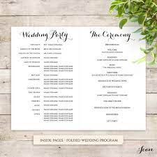 Wedding Order Of Service Template Wedding Order Of Service Ceremony Program Template Wedding Reception Program