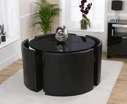 It doesn't matter how much space you have, what matters is how you use it. Buy The Oslo 120cm Black High Gloss Stowaway Dining Table And Chairs At Oak Furnitu Space Saving Dining Table Dining Table Design Modern Round Dining Room Sets