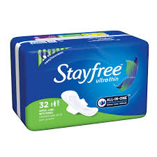 Stayfree Ultra Thin Long Pads With Wings Unscented Super 32 Ct