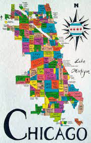 Chicago Nachbarschaften Karte Etsy