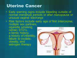 Early warning signs the most common symptom of endometrial/uterine cancer is abnormal vaginal bleeding, which may occur in between menstrual periods or after menopause. Cancer Ppt Video Online Download
