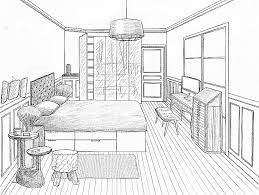 Dessin Perspective D Un Point De Fuite ภาพวาดเช งสถาป ตย การออกแบบภายใน เพอร สเป คท ฟ