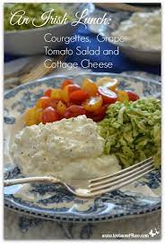 An Irish Lunch Courgettes With Grape Tomato Salad And Cottage Cheese Toot Sweet 4 Two Recipe Grape Tomato Salad Irish Recipes Recipes