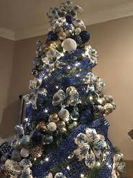 Shop contemporary and traditional tree decor at b&m stores. Navy And Silver Christmas Tree Blue Christmas Tree Decorations Blue Christmas Tree Christmas Tree Themes