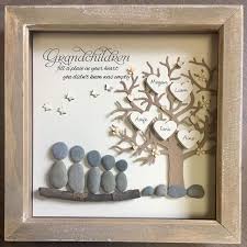 Birthday Ideas For Grandma From Grandkids Grandchildren Family Tree Grandmother Special Gift For Etsy In 2020 Pebble Art Family Pebble Art Grandparent Gifts