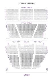 lyceum theatre seating plan boxoffice co uk