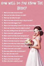 Jun 16, 2020 · how to play know the bride bridal shower trivia game. How Well Do You Know The Bride Game 20 Questions Ideas