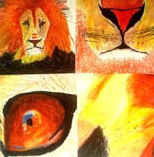 Four Oil Pastel Drawings Of One Creature The Four Drawings Include A Portrait Of The Animal A Drawing That Shows The A Animal Art Projects Art Classroom Art