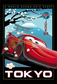 Four New Retro Style Cars 2 Posters Cars 2 Movie Retro Travel Poster Pixar Cars