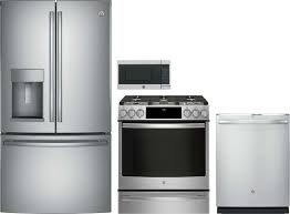 Save $2,000 with eight or more appliances. Ge Profile 4 Piece Appliance Package With Gfe28gskss Refrigerator Pgs930selss Gas Range Gdt695ssjss Dishwasher Jem3072shss Microwave
