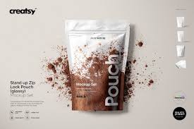 Stand Up Pouch Glossy Mockup Set Stand Up Custom Branding Creative Market