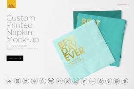 Custom Printed Napkin Mock Up 2513 Mockups Design Bundles Custom Printed Napkins Napkin Design Print Printed Napkins