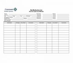 58 Medication List Templates For Any Patient Word Excel Pdf