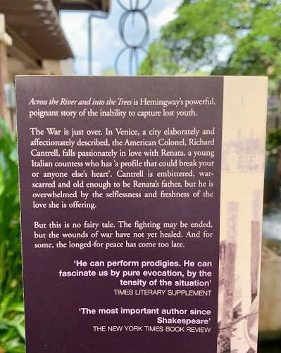 August 2026: 'Across The River and Into The Trees' by Ernest Hemingway 📖 •  Book Review ⤵️ I'll (try to) keep this review short and sweet.. this book  took me a while
