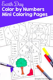 The hex codes can be found underneath each of the color. Earth Day Color By Numbers Mini Coloring Pages Simple Fun For Kids