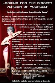 Burlesque hosting/moderation singer dancer comedy magic. Koko La Douce Back In Hometown Zurich End Of March With Facebook
