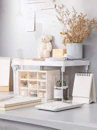 1pc Desktop Storage Rack Shein Usa Study Desk Decor Desk Inspiration Study Room Decor