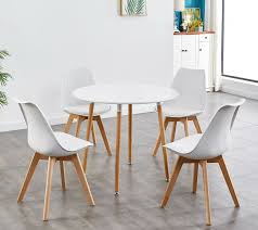 Black Table And 4 Chairs Kosy Koala Stylish Contemporary Wood Round Kitchen Black Dining Table And 4 Black Padded Chairs Dining Room Sets Home Kitchen