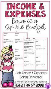 This Activity Is A Wonderful Way Of Allowing Kids To Balance A Simple Budget In A Hands On Rigorous Way Budget Lesson Google Classroom Activities Simple Budget
