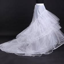 Women's crinoline petticoat 4 hoop skirt 5 ruffles layers ball gown half slips underskirt for wedding bridal dress. Bridal Wedding Dress Floor Length Petticoat Mermaid Fishtail