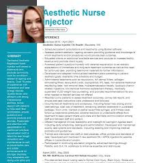 So in this video i'm going to let you know the pathway and also . Professional Aesthetic Nurse Resume Examples For 2022 Livecareer