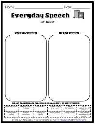 Self Control Speech Therapy Worksheets Personal Hygiene Worksheets Social Skills
