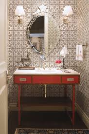 Designer eddie lee wanted this bathroom to be a blend of english charm and asian lushness, with some european classicism thrown in. so he covered the walls in a gracie chinoiserie wallpaper. Powder Room Wallpaper Ideas Powder Room Traditional Designer Mirror For Bathroom 660x990 Wallpaper Teahub Io