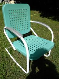 My Grandma Had Four Of These I Can Still Remember That Springy Rocking Sensation Some Day I Ll G Metal Patio Chairs Metal Lawn Chairs Rocking Chair Porch