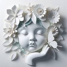 I decided to see what fractal type paper sculpture I could get with  flowers. Prompt: create beautiful 3D cherry blossoms in Batik fractal paper  art, with colourful intricate flowers and butterflies hovering