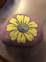 Flower Painted Rock Painted Rocks Rock Painting Art Flower Painted Rock