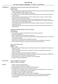 Salaries for a financial accountant vary depending on experience and company size. Real Estate Finance Resume Samples Velvet Jobs